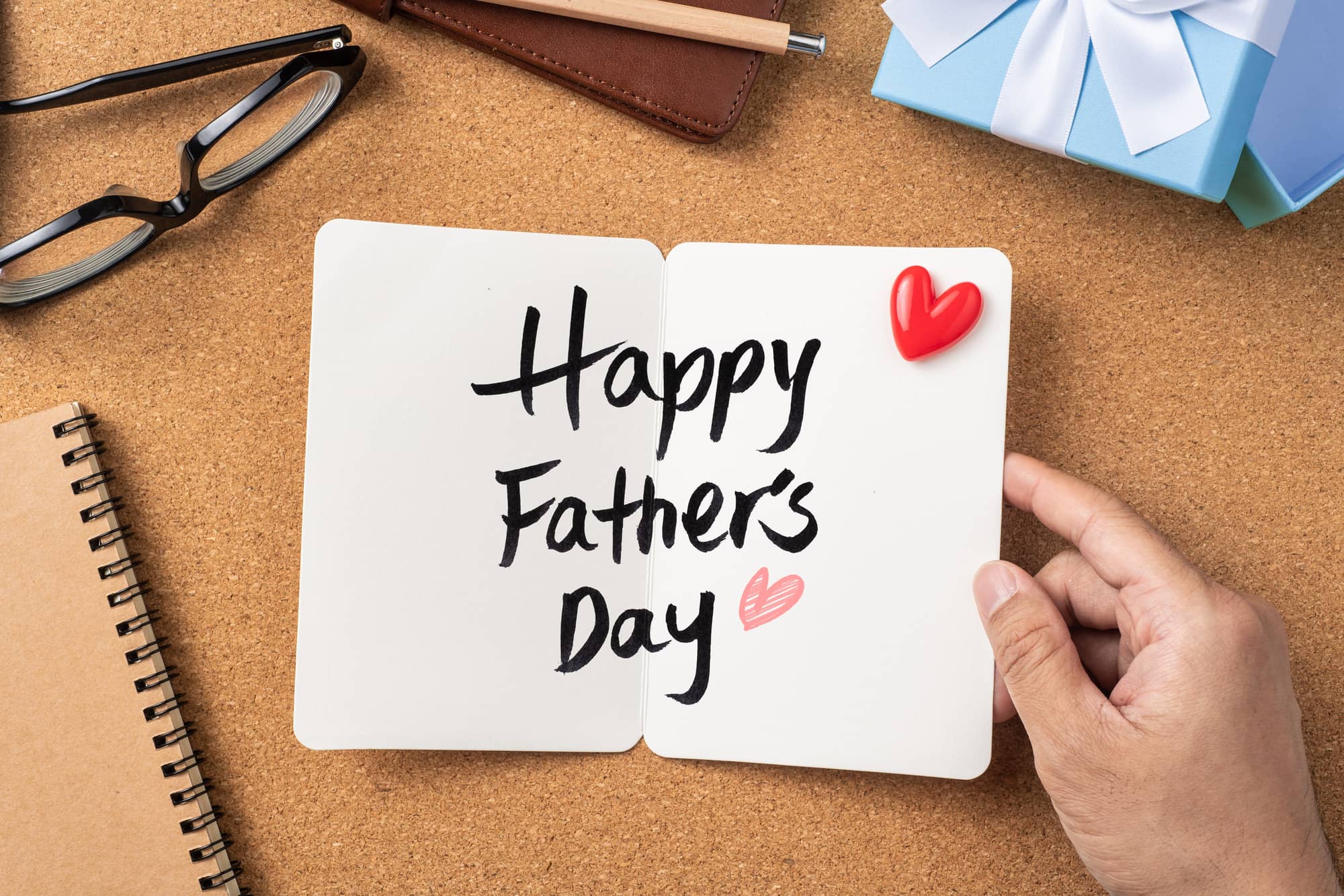 Happy Father&rsquo;s Day message in a notebook