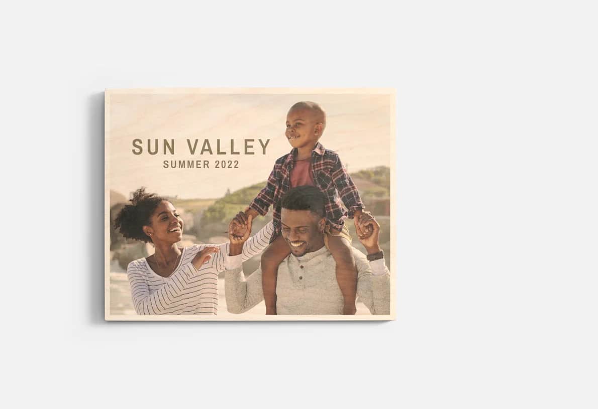 Wood print wedding anniversary gift idea