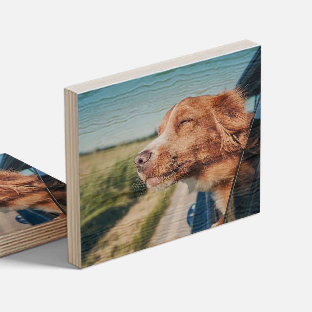 A wooden photo block is a perfect wedding gift