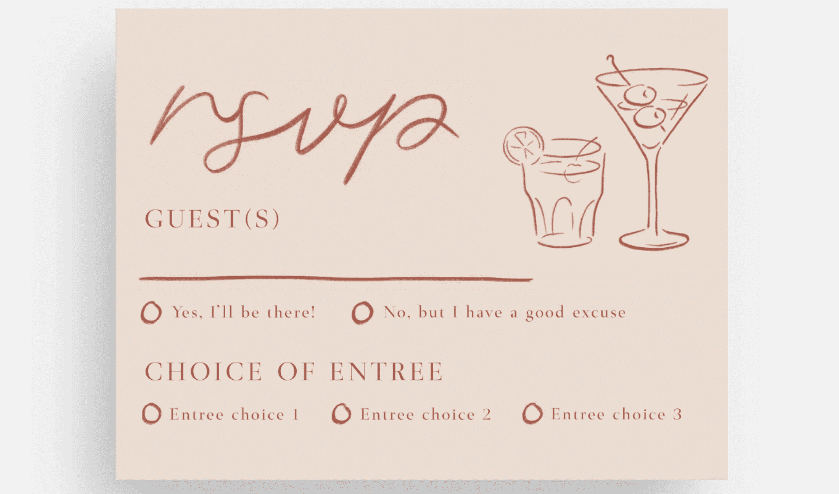 Modern RSVP card wording