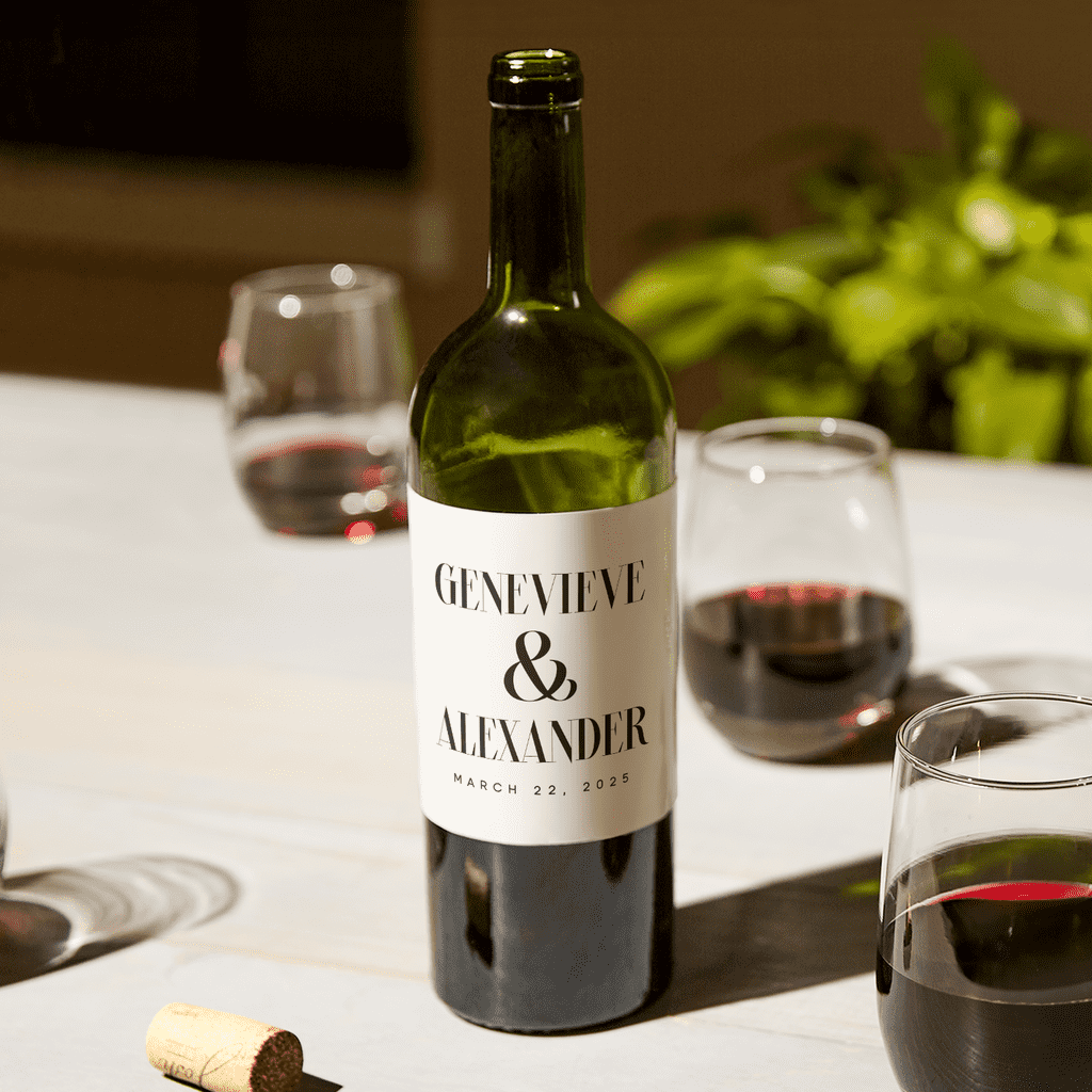 Wedding favors personalized wine bottle with custom label