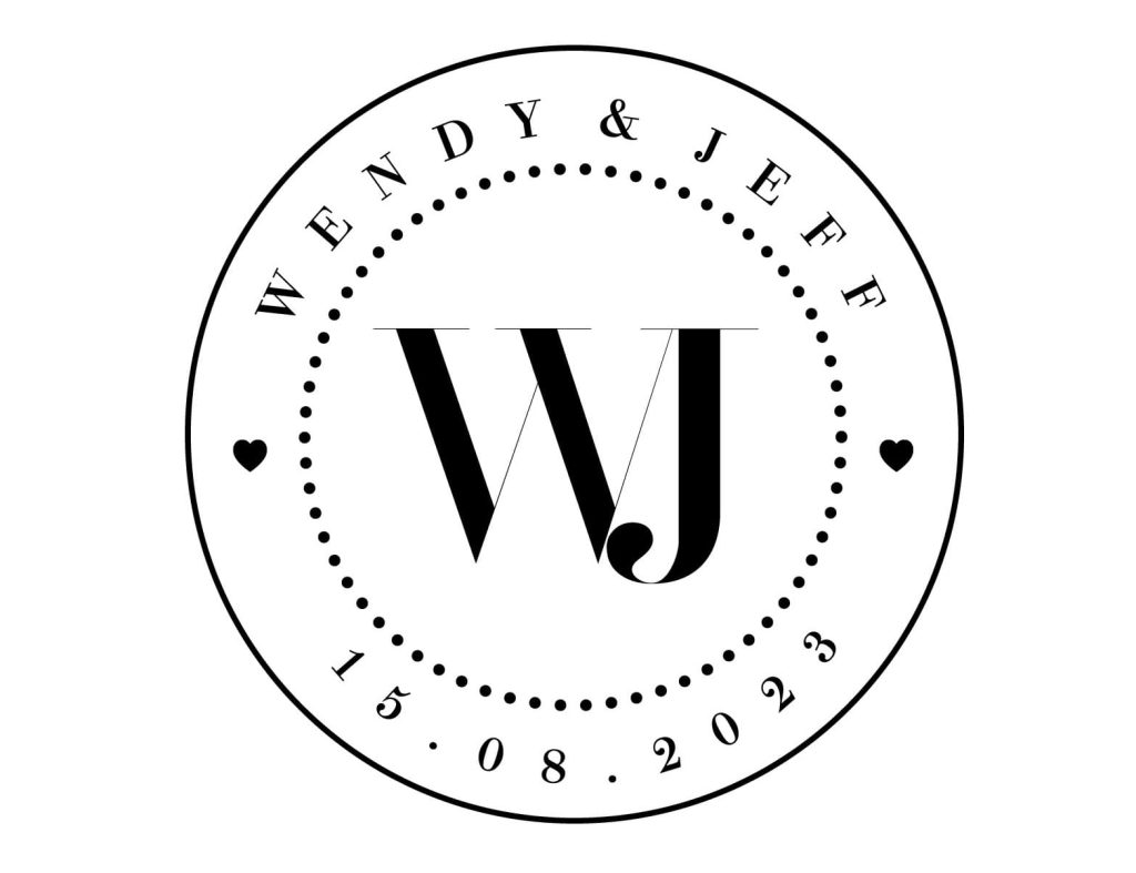 Wedding logo with a geometric border