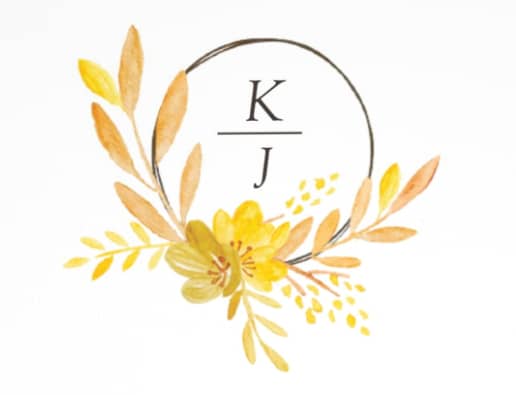Floral wedding logo on a wedding invitation