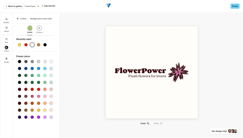 Customized AI logo design with custom icon and color palette