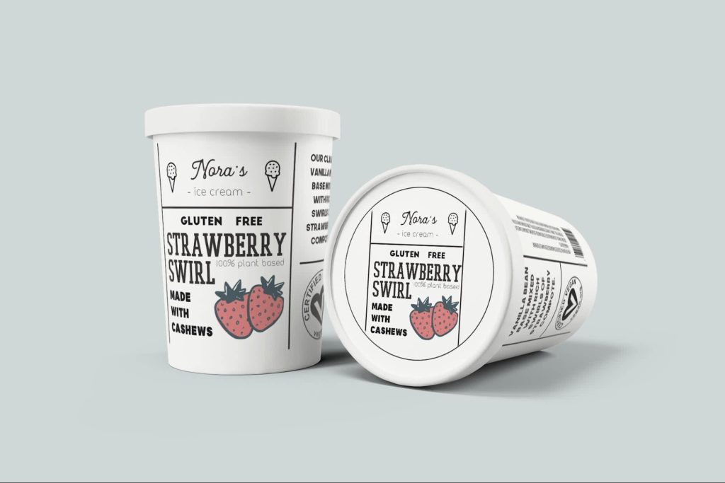 Nora&rsquo;s Ice Cream packaging design