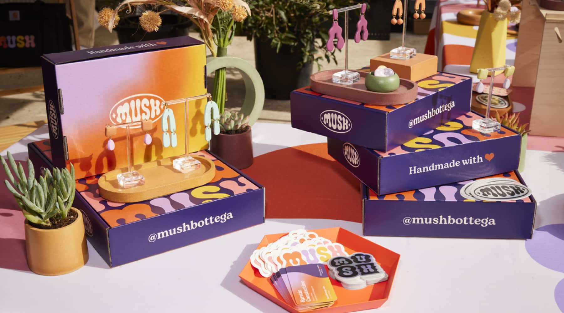 Products, packaging and marketing materials in the same visual brand identity