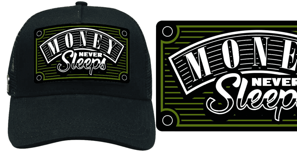 Example of print on hats: Money never sleeps hat design by diwaz