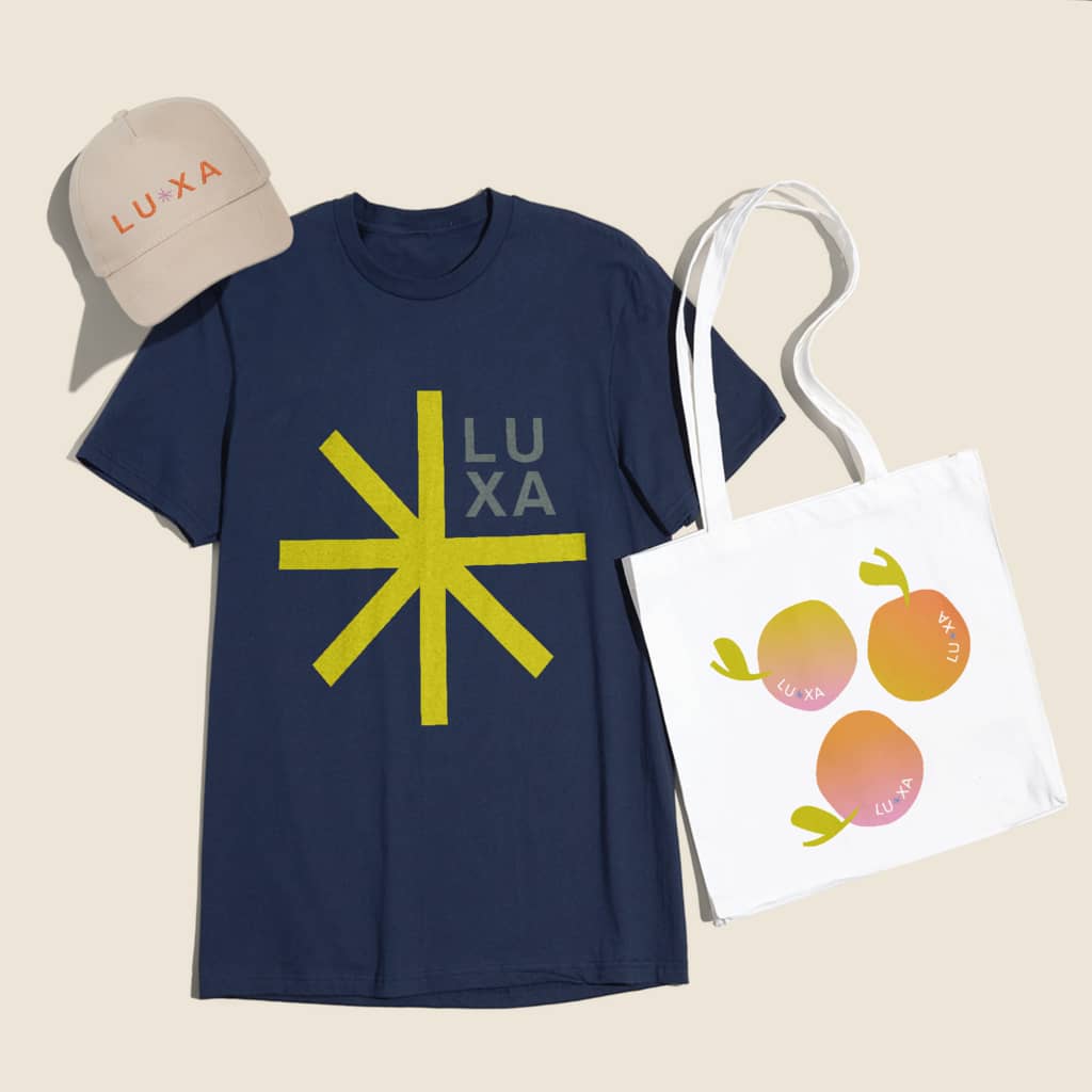 Merchandise business offerings T-shirt, cap and tote bag