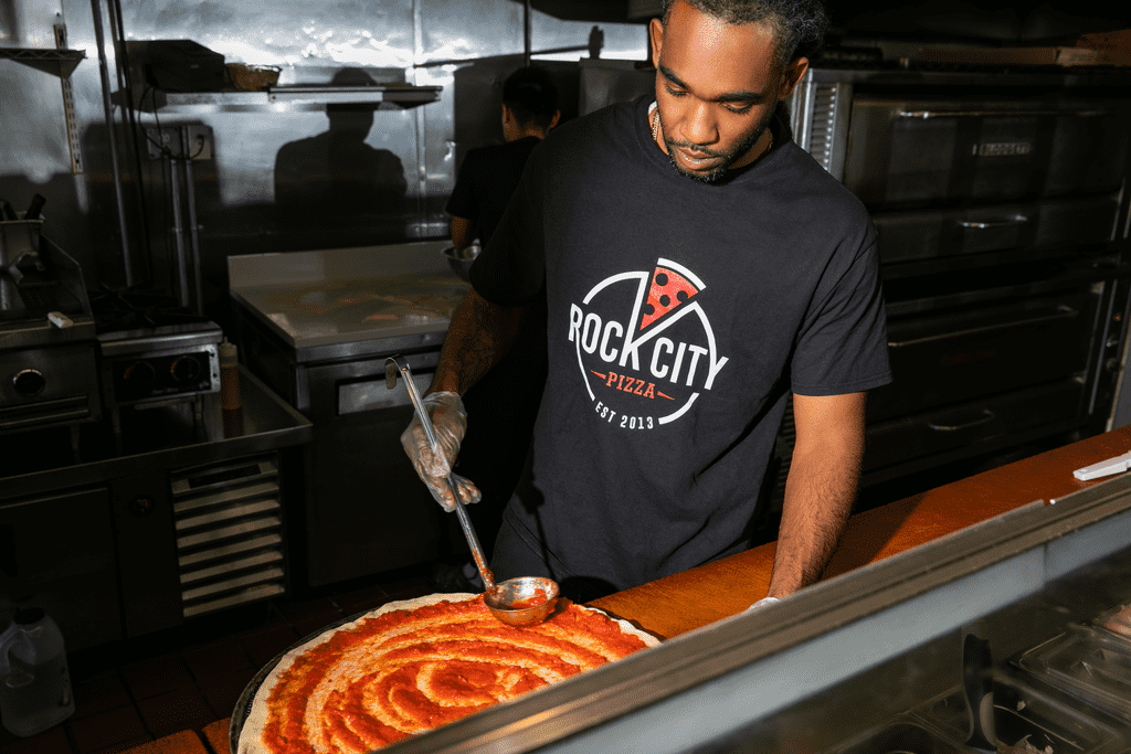 Branded pizza restaurant T-shirt
