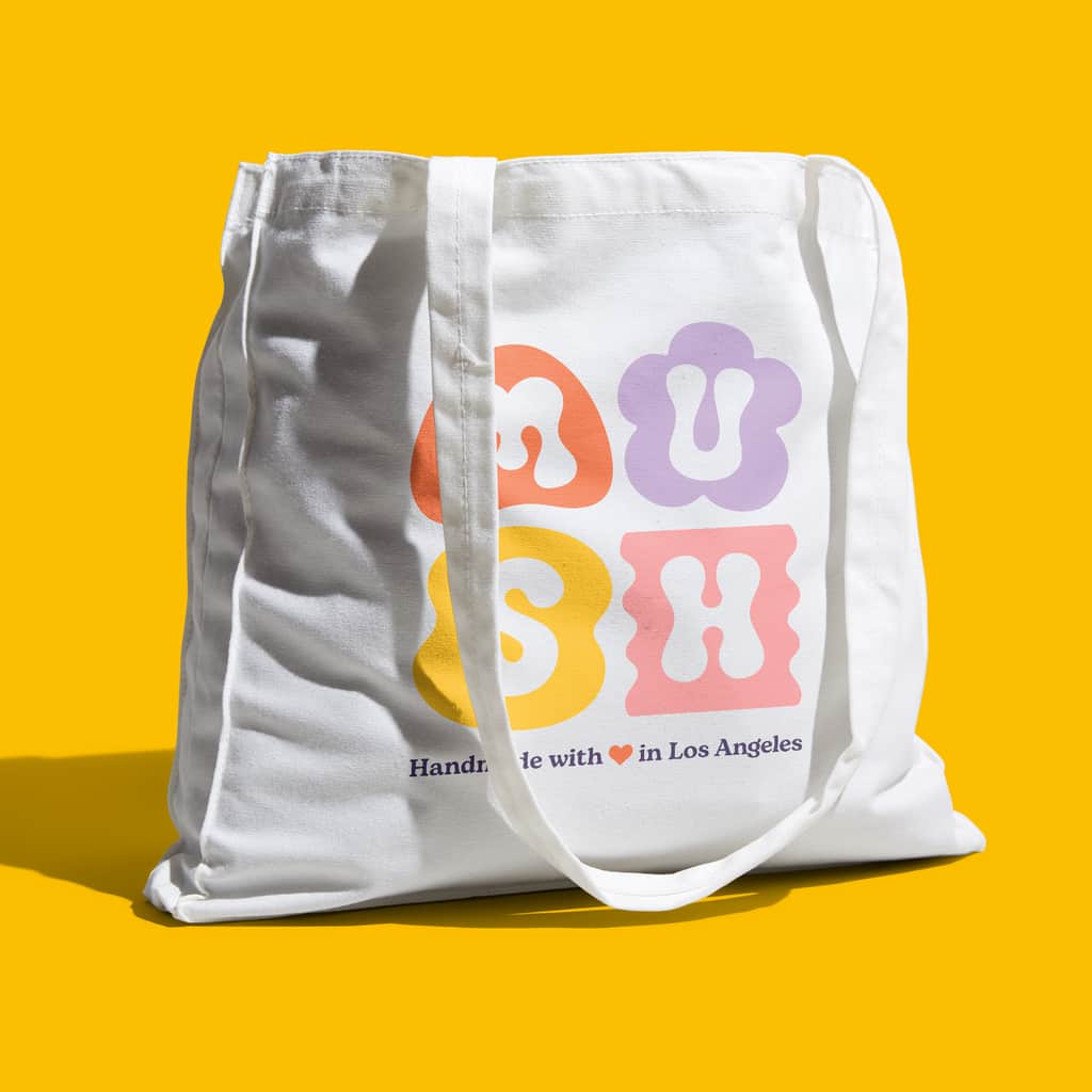 Branded tote bag for a merchandise business