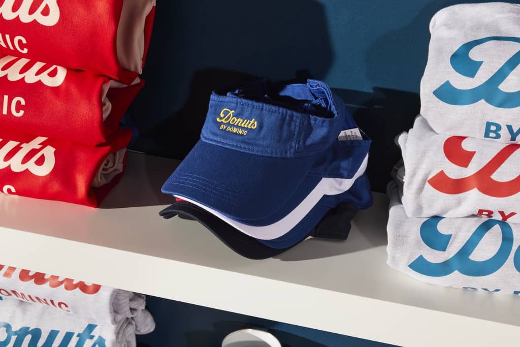 merchandise business selling branded visors and T-shirts