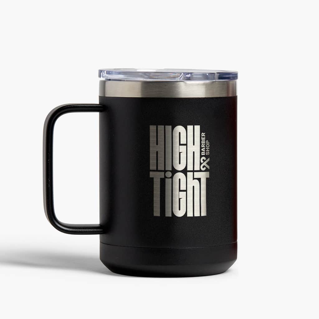 Branded travel coffee mug job fair swag