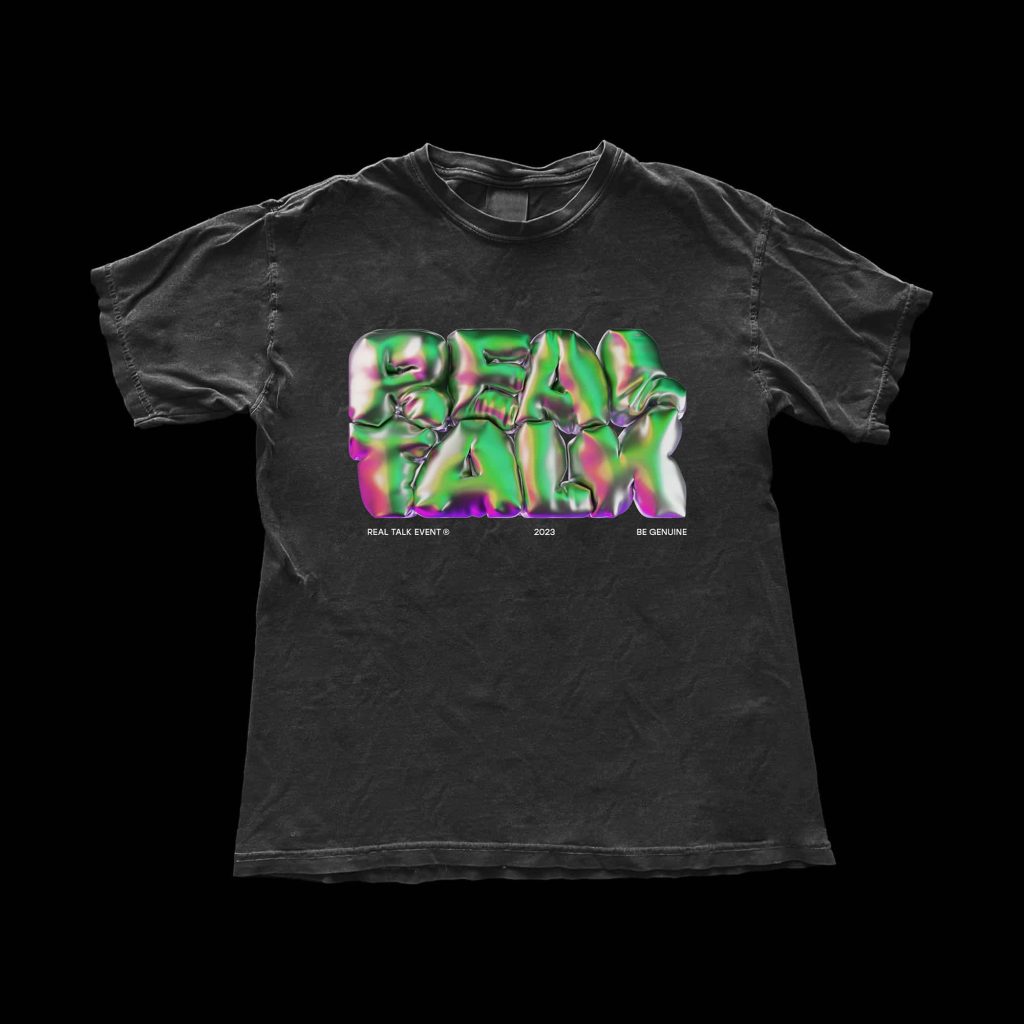 T-shirt design using 3D lettering