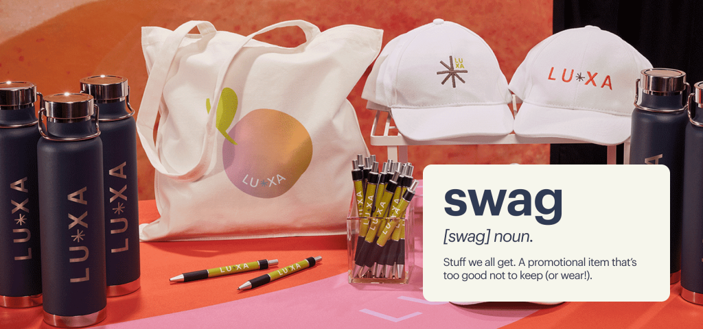 what is swag? definition of swag with merch in the background