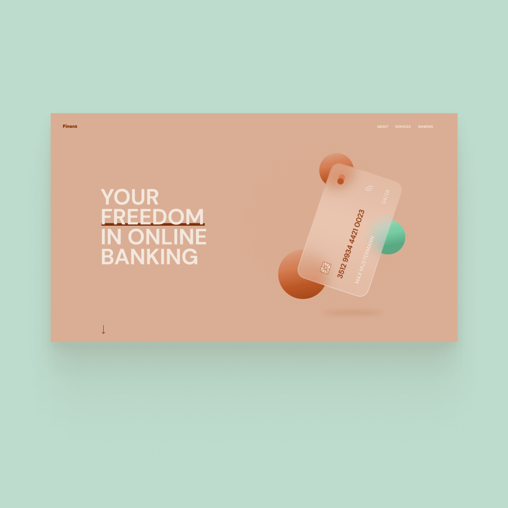 Custom website design for an online banking company.