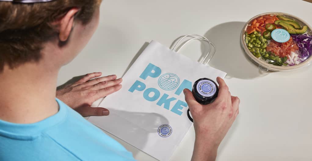 Branded bag with a printed logo