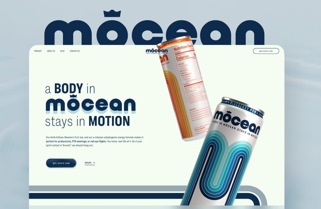 cohesive web design for an energy drink company