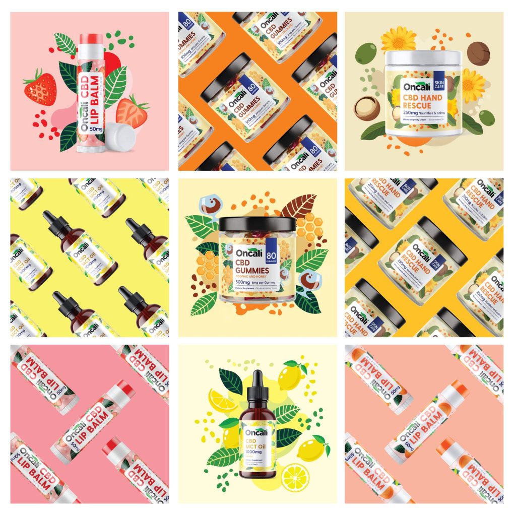 Instagram visuals design for a CBD products brand