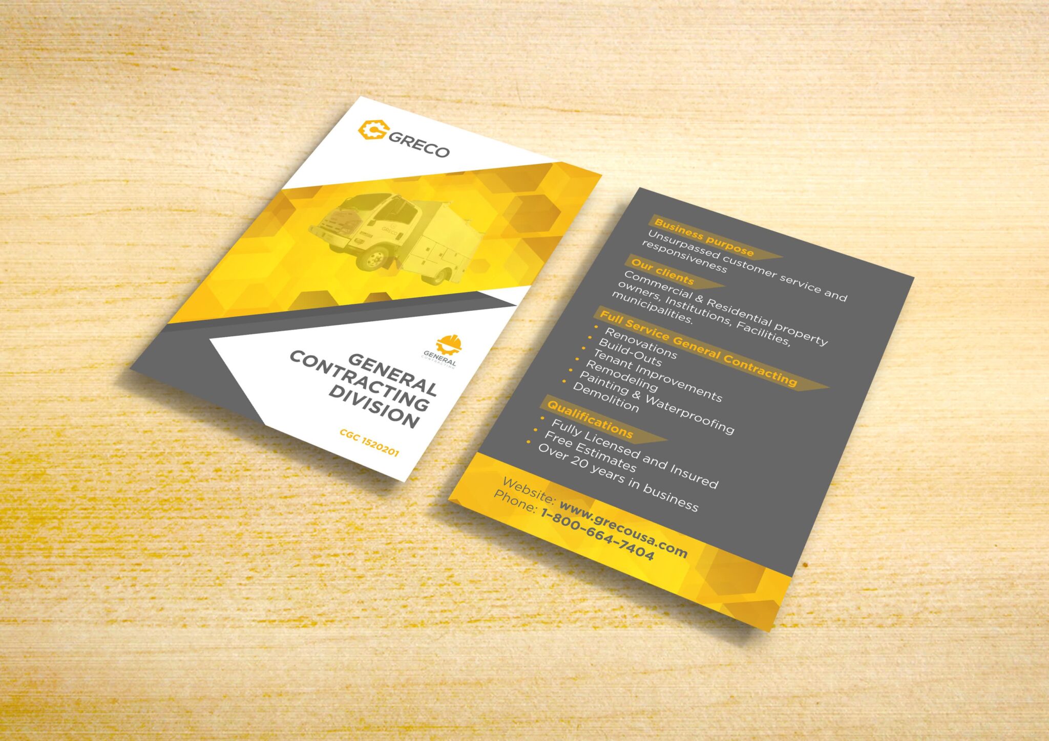 Construction services flyer design.