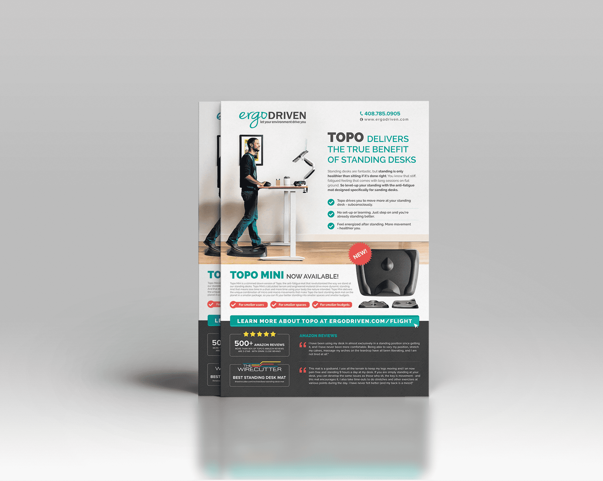 Standing desk business flyer.