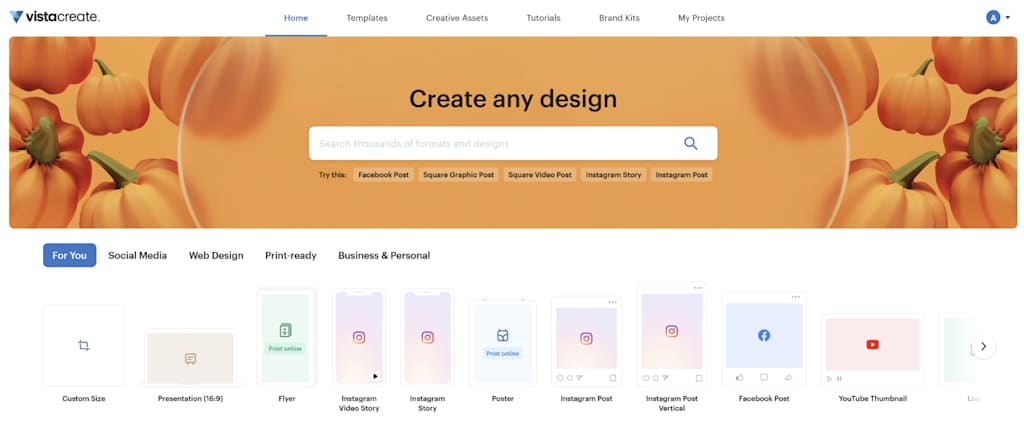 VistaCreate homepage