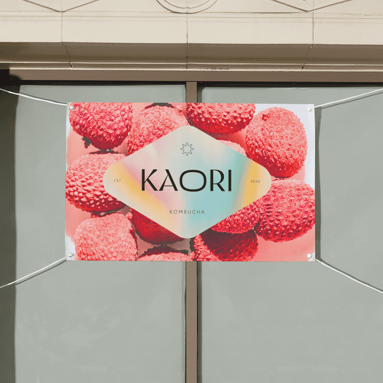 Branded vinyl banner retail store signage example