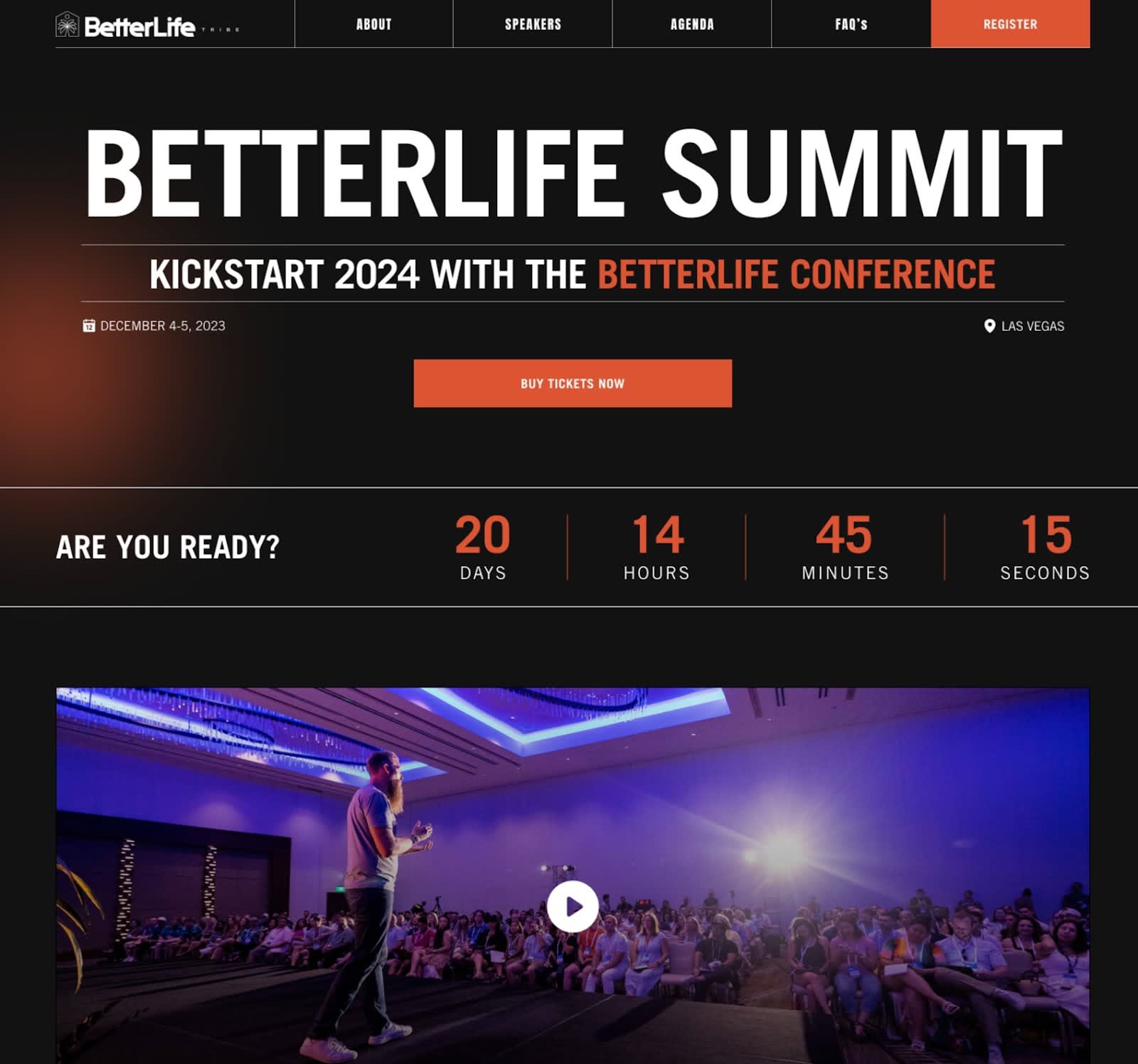 Event website with event details and RSVP options.