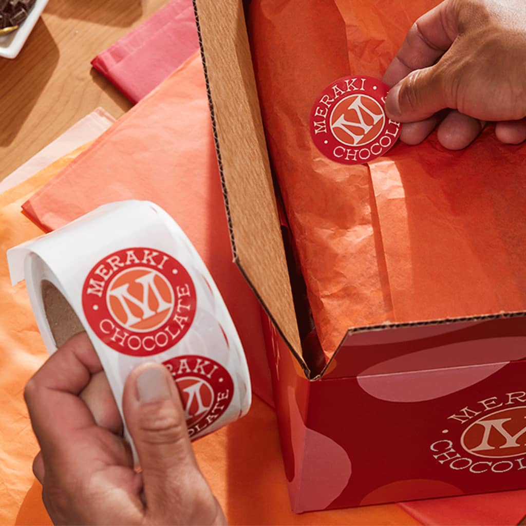 holiday packaging stickers