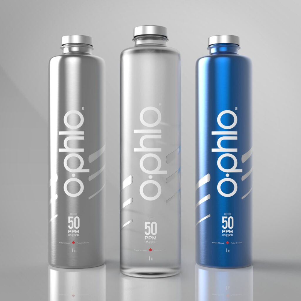 Luxury water brand bottle and label design