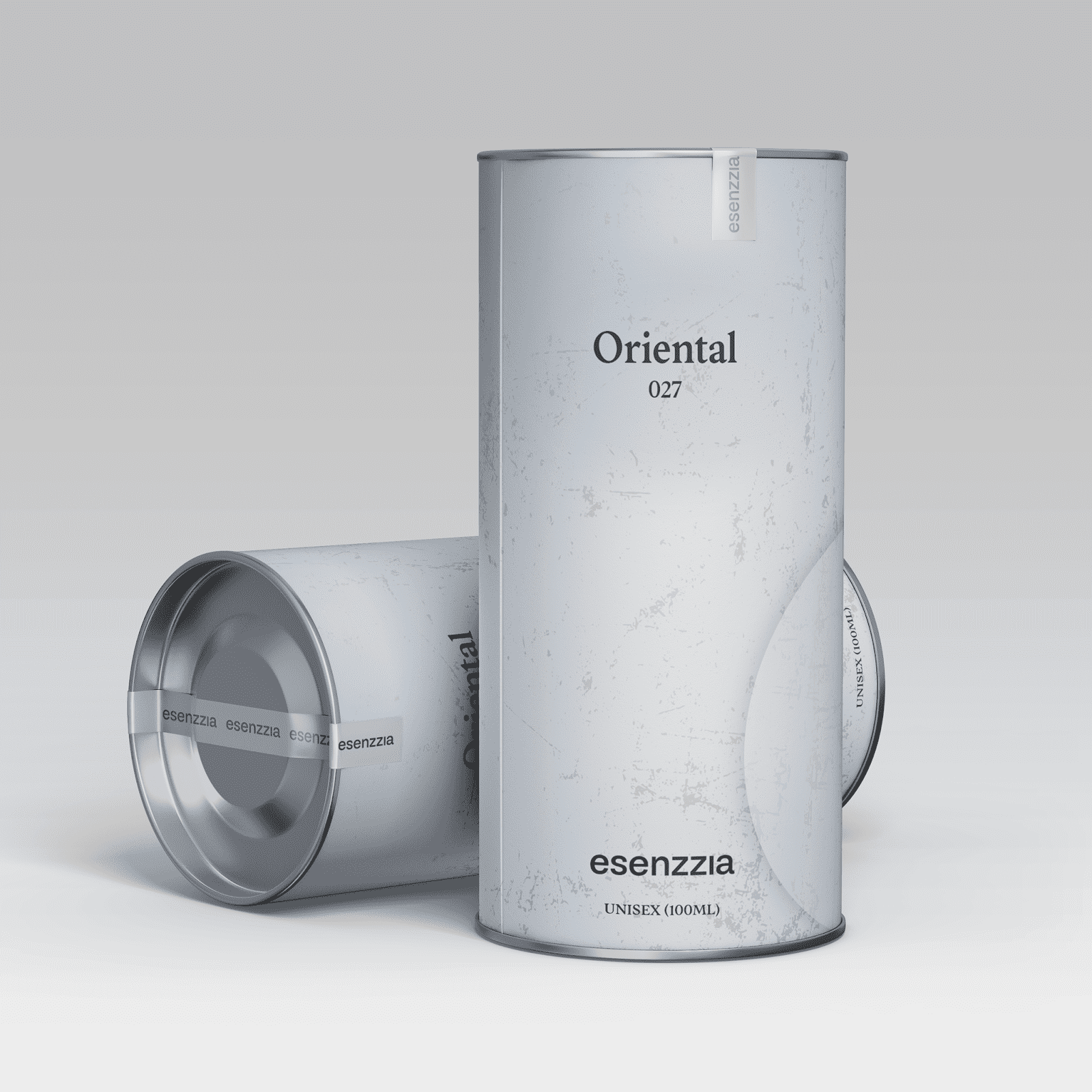 Example of can-shaped brand packaging for a perfume bottle.