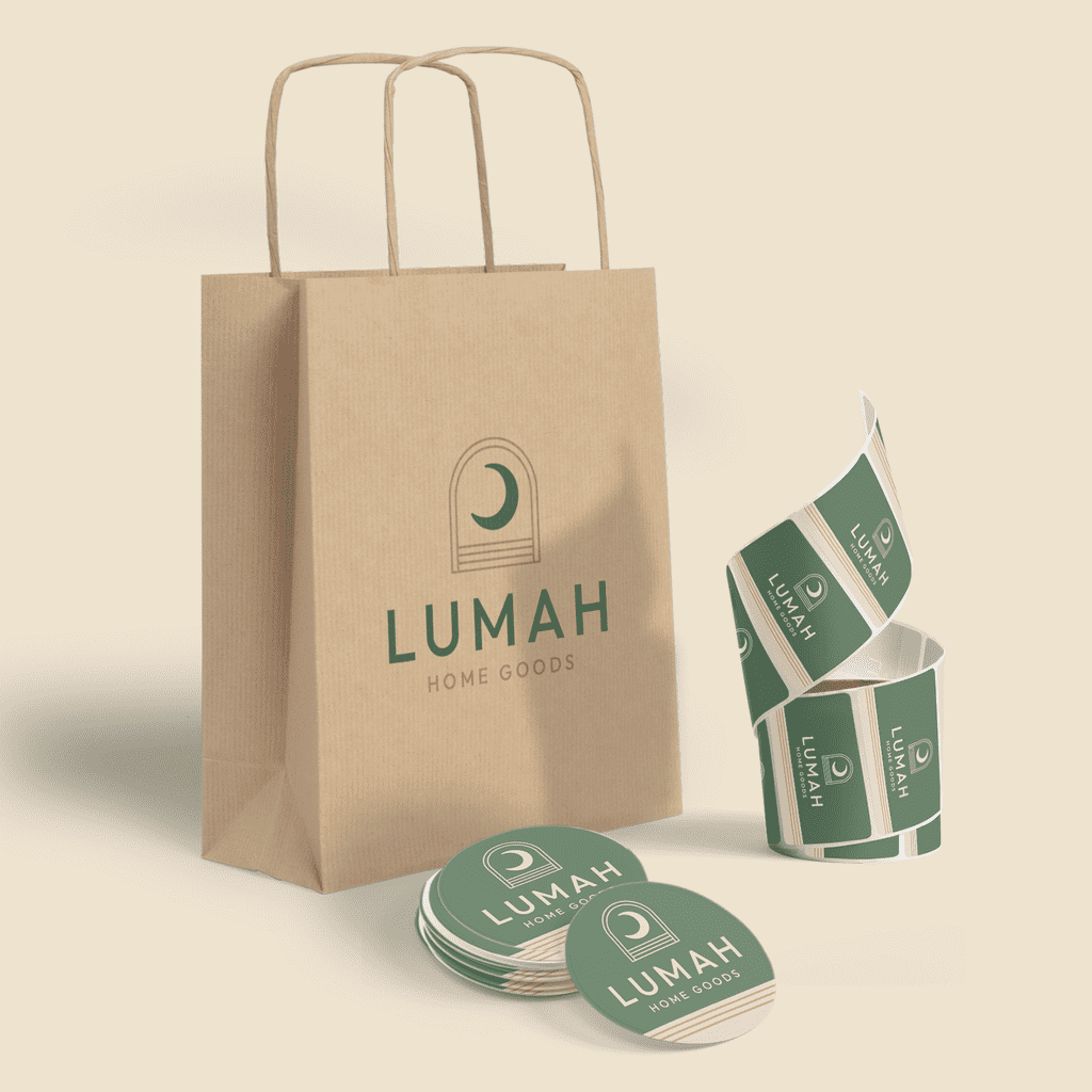 Paper bag as brand packaging.
