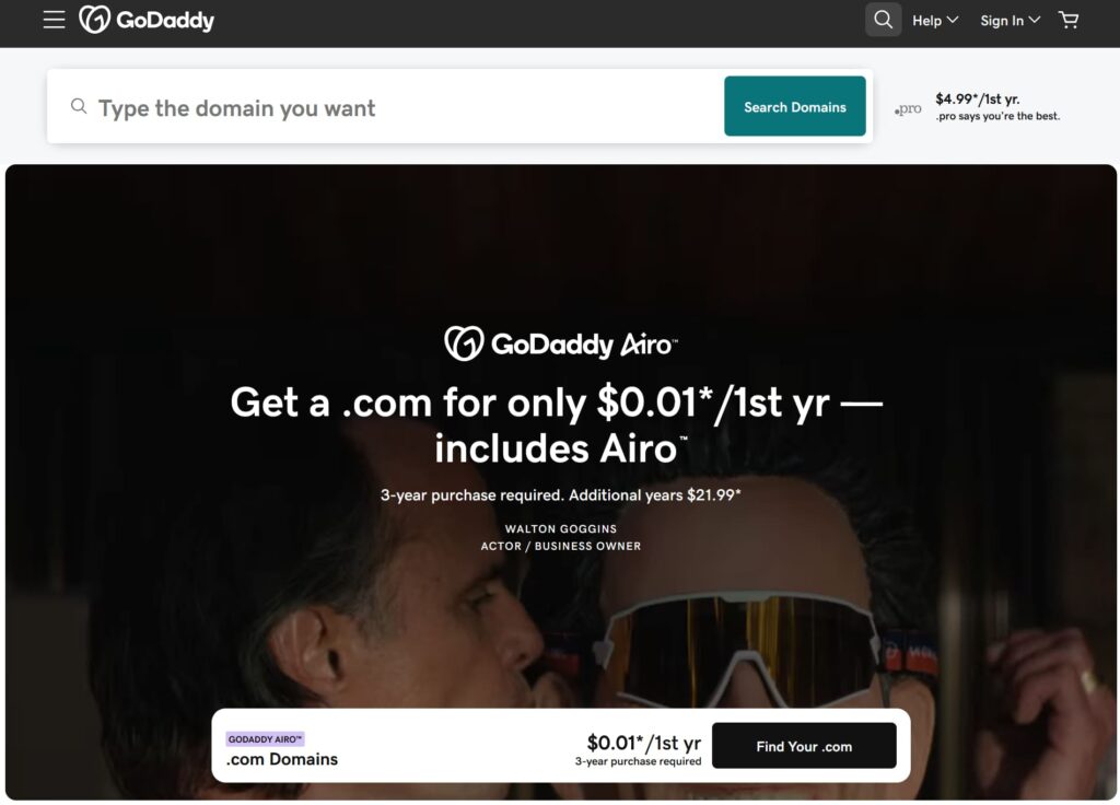 GoDaddy is one of the most affordable website builders for new businesses