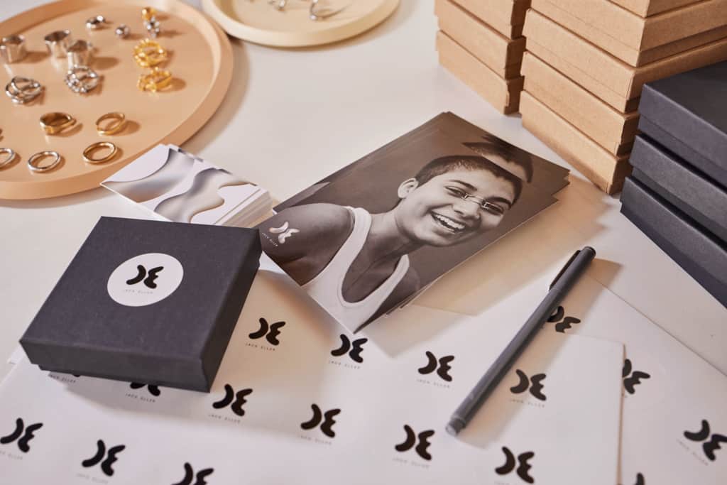 Marketing materials for Jack Eller&rsquo;s jewelry business