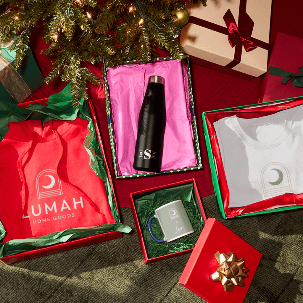 Branded holiday gift basket ideas personalized water bottle, mug and hoodie