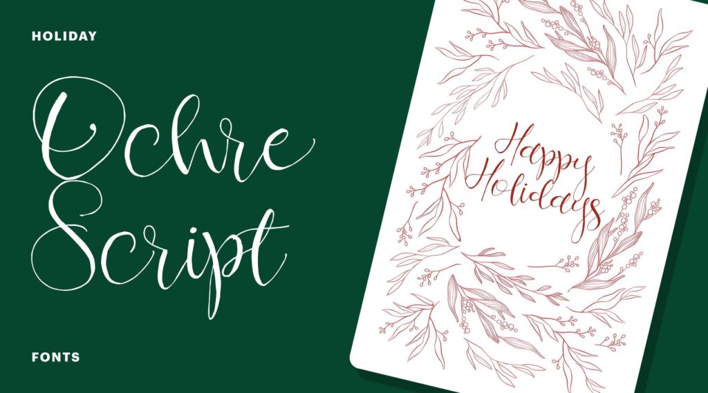 Ochre Script calligraphy holiday font