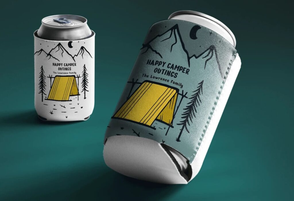 A customized can cooler is a cool Secret Santa gift