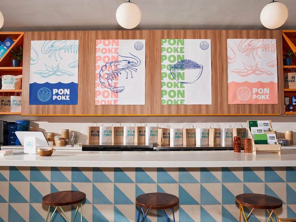 Poke shop posters with readable fonts