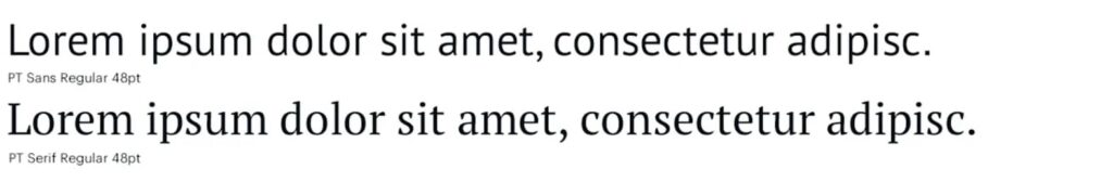 PT Sans and PT Sans Serif are readable fonts