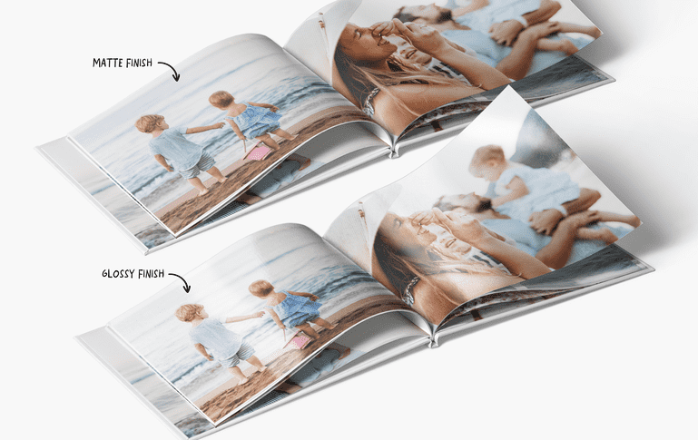 Matte and glossy photo book paper