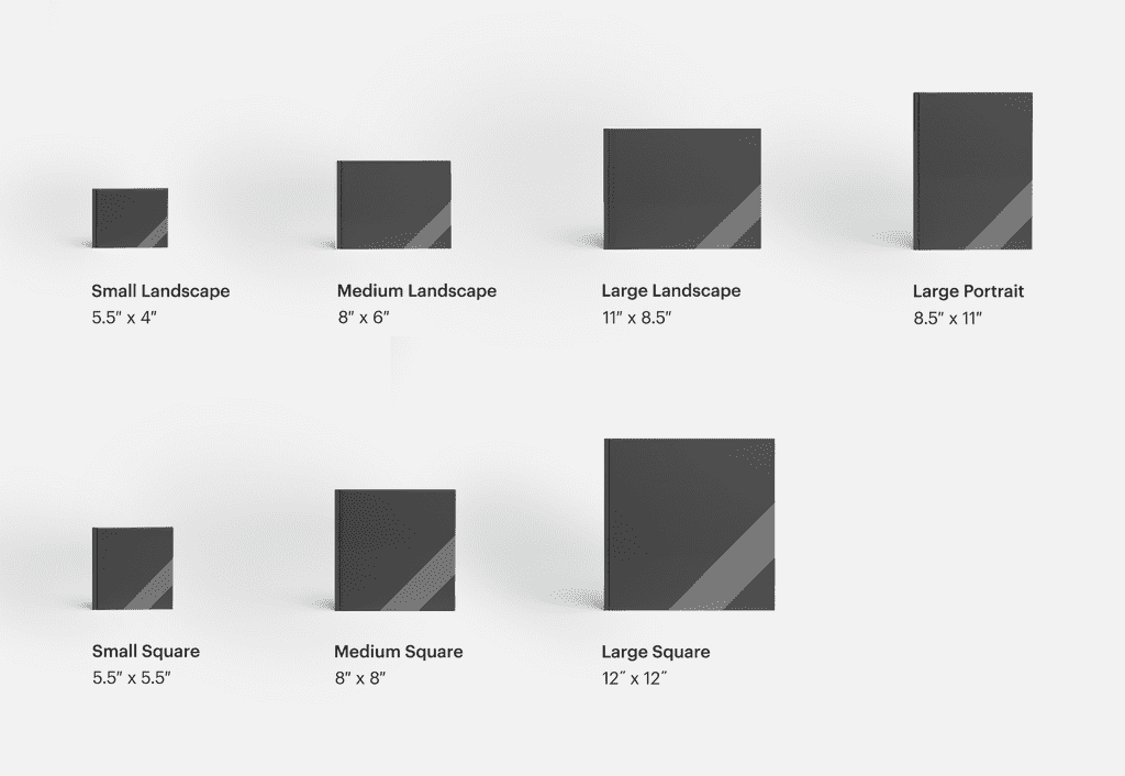 VistaPrint photo book sizes and formats