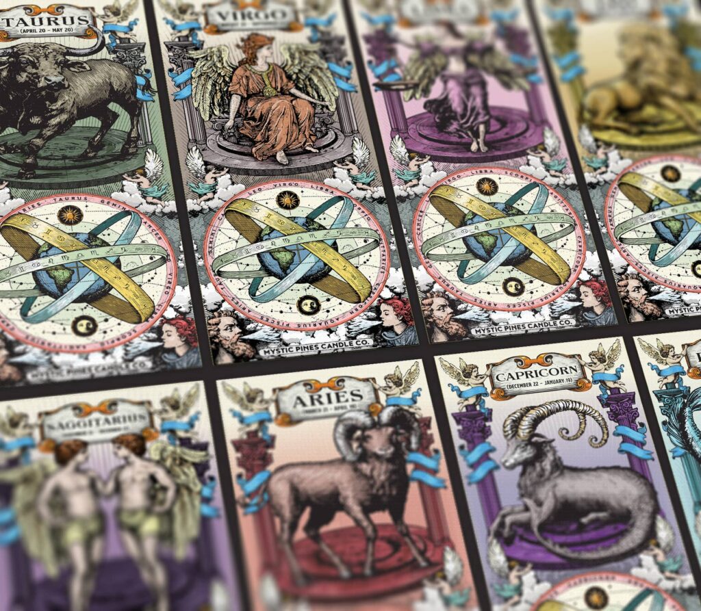 atlas drawing for each zodiac