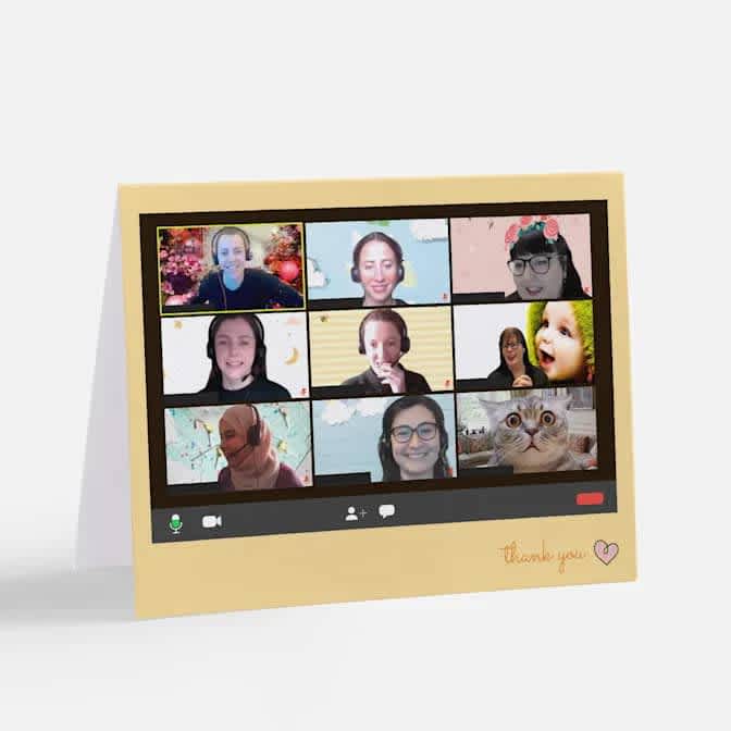 Virtual baby shower card