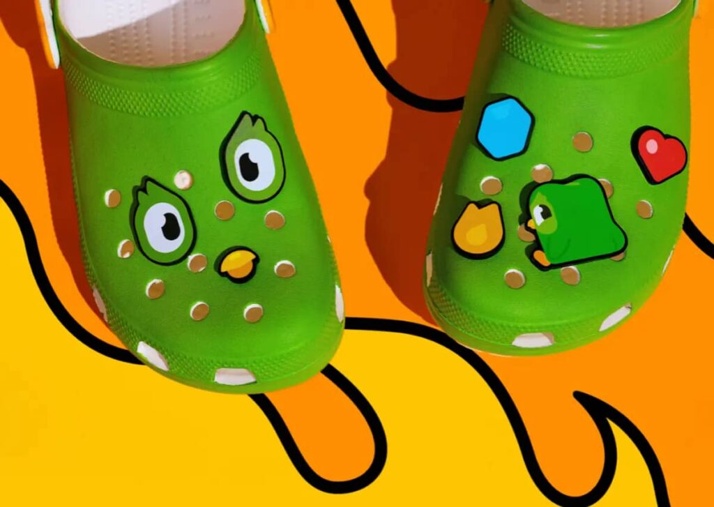 Limited-edition Crocs x Duolingo crocs, an example of the Odd Couple Collabs marketing trend 2026