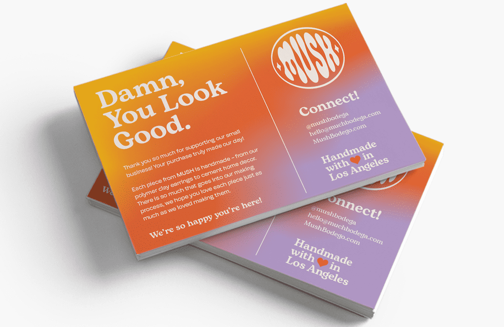 Bright postcards with a clear brand identity