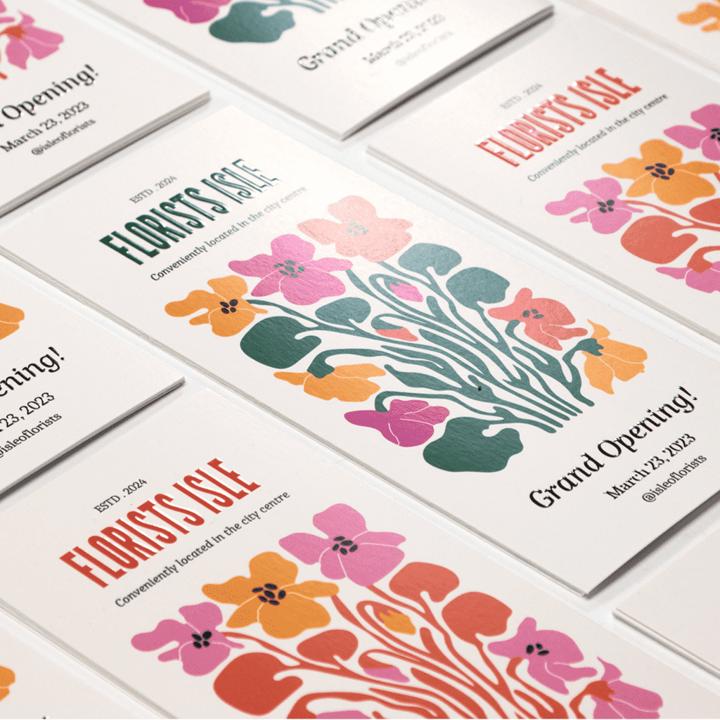 Florist brochure using serif and sans serif fonts