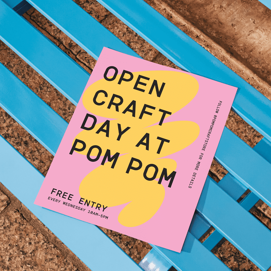 Flyer for craft day using sans serif font