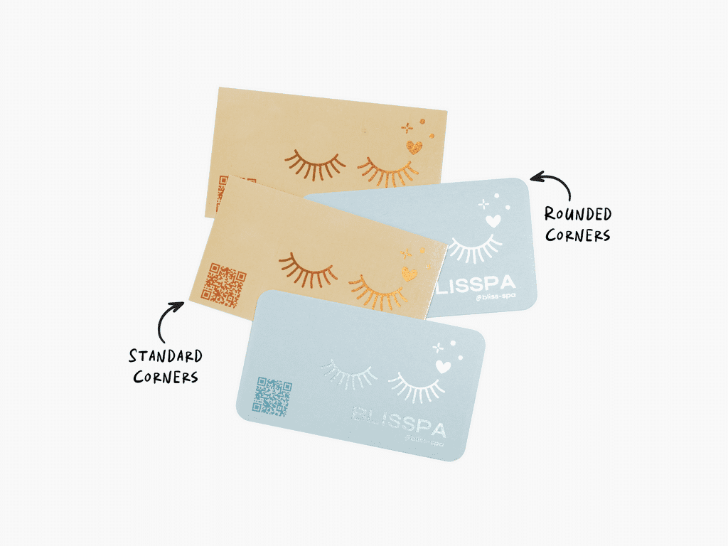 Local artist floral business card designs, with shiny metallic foil