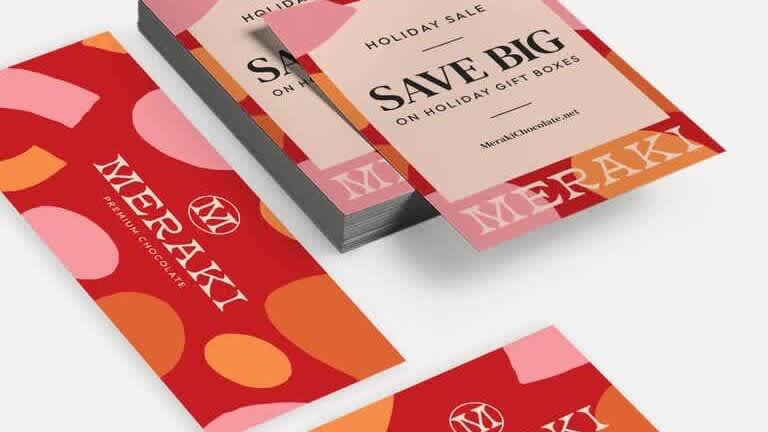 a red brand color palette on marketing materials