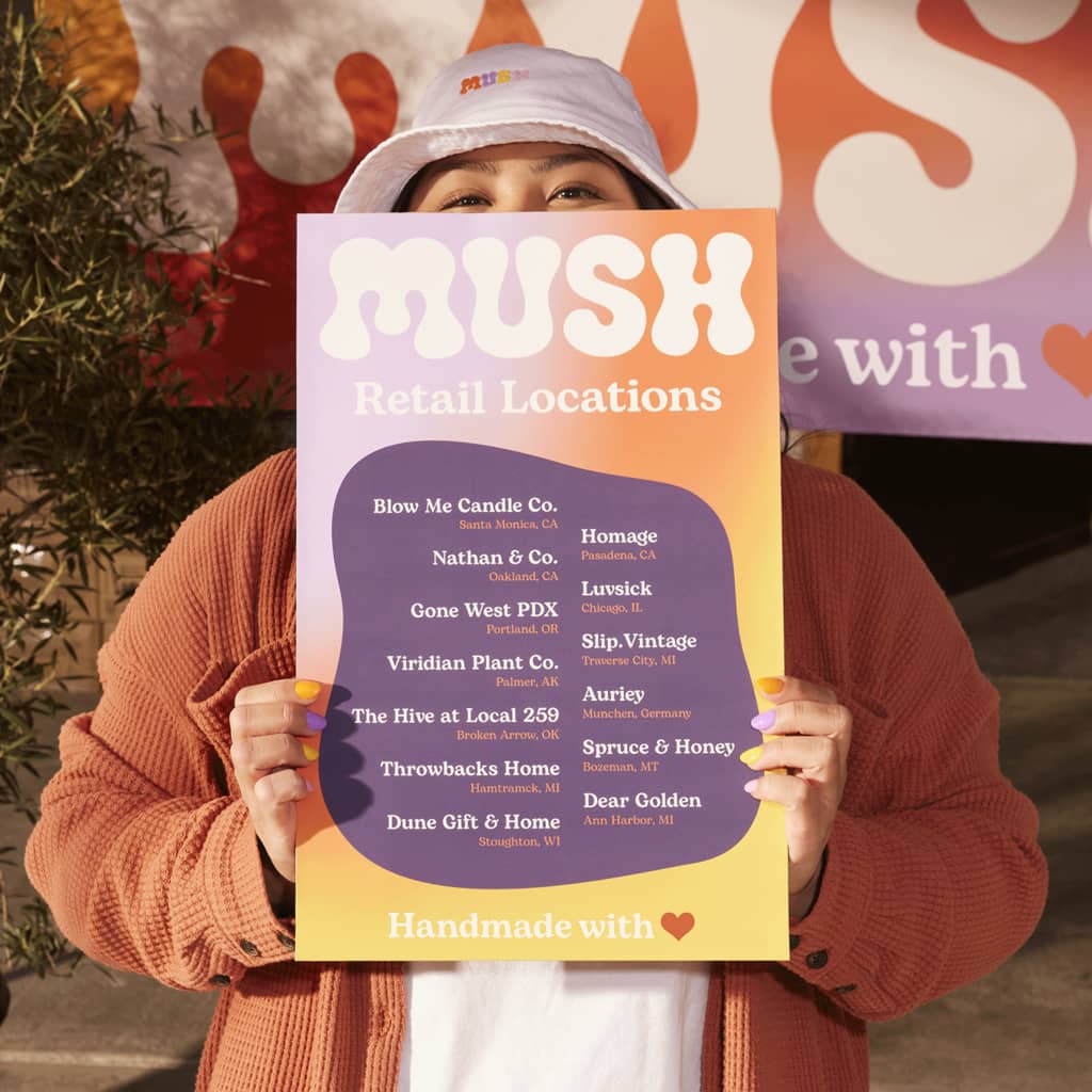 Colorful Mush brand poster