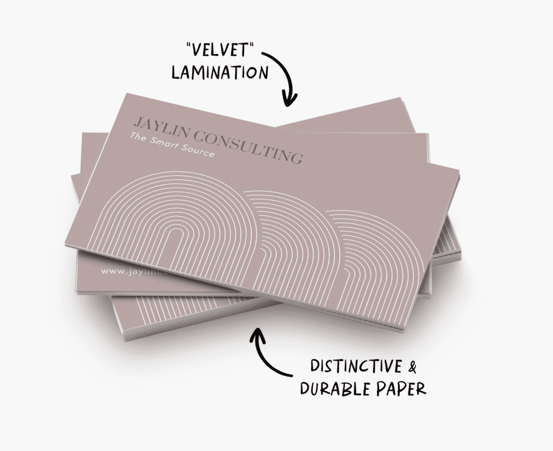  Soft-touch business cards with velvet lamination